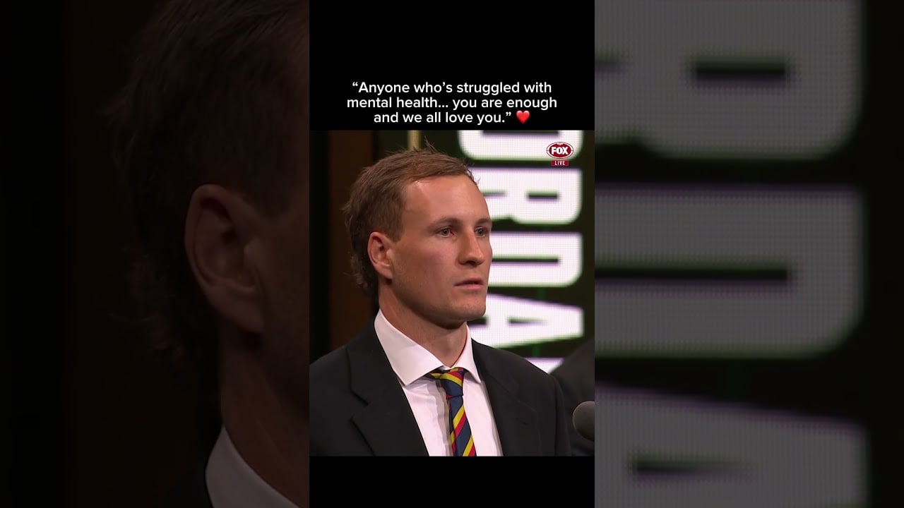 Jordan Dawson's moving speech on mental health 🫶 #afl #footy