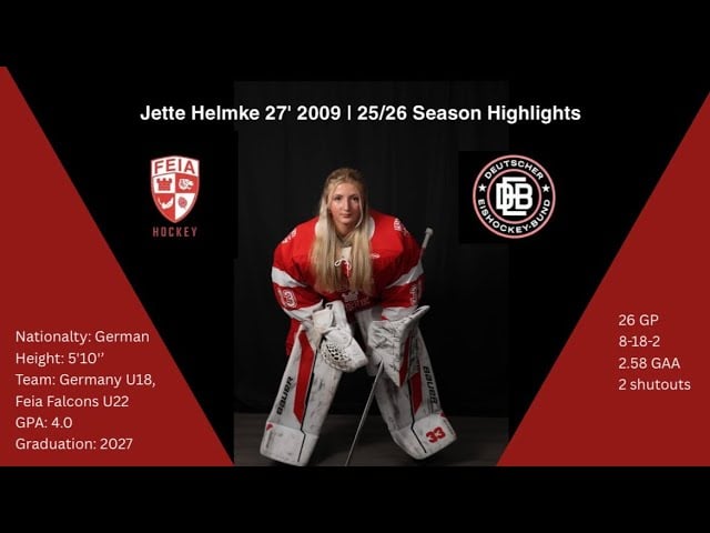 Jette Helmke 2027 🎓| 2009 5’10 Right-handed Goalie | 25/26 Season Highlights