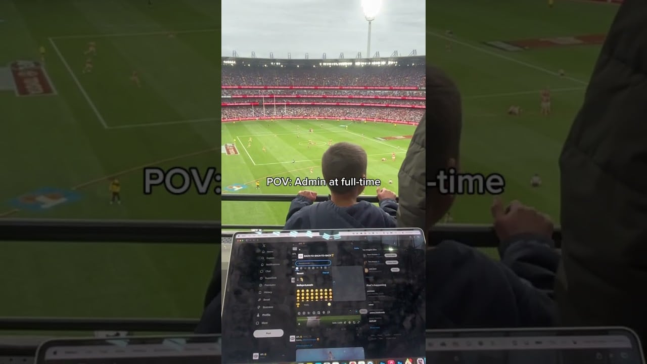 In front of 100,023 people 💻 #afl #aflgf #footy